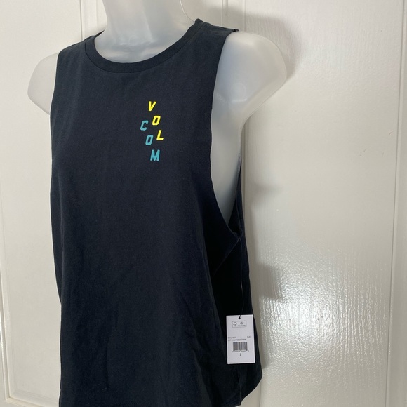 🟢NEW wTag-VOLCOM Black Muscle Tank Top XS - Picture 2 of 3